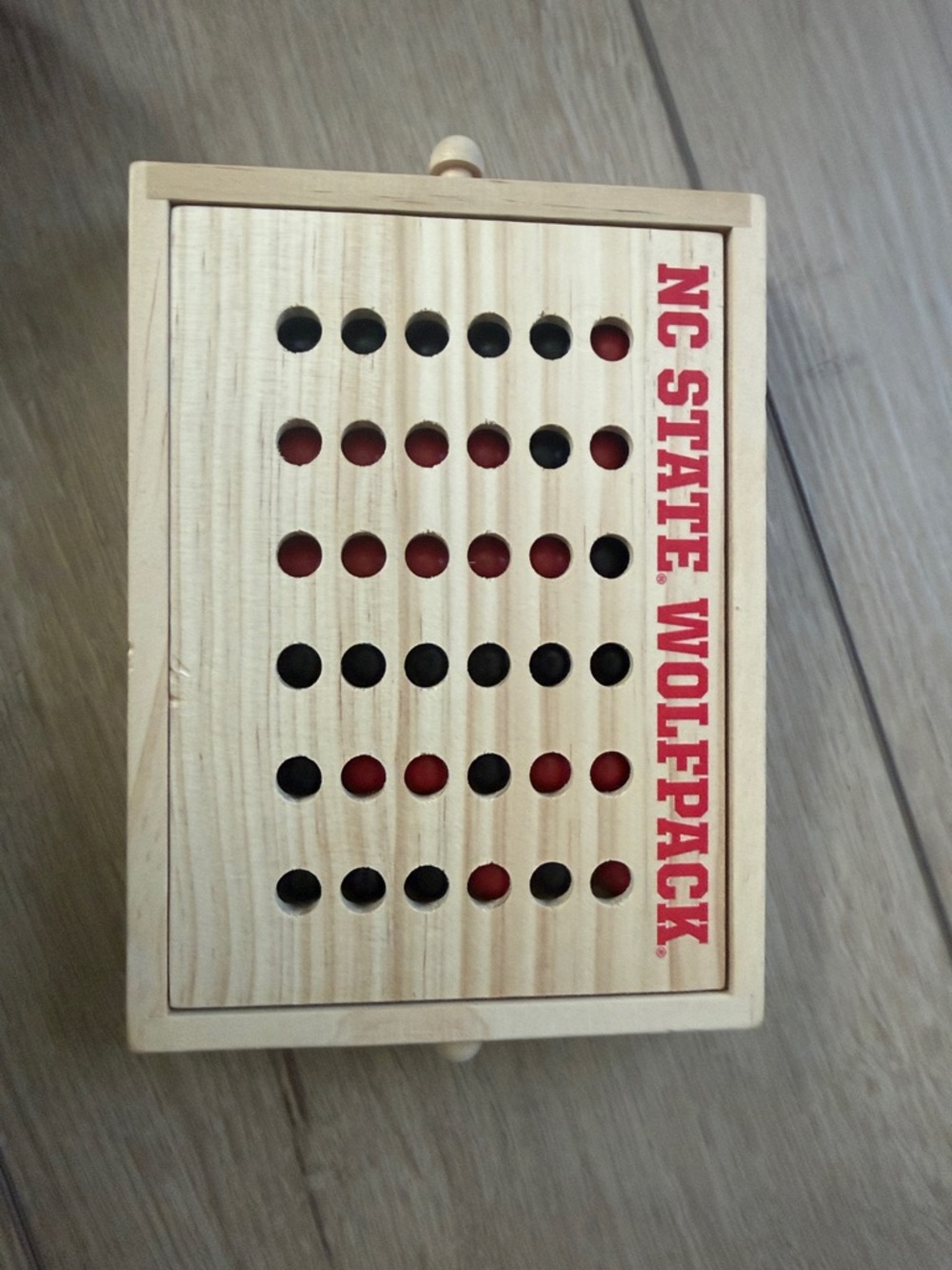 Wooden Strategy Game - Natural Wood with Red & Black
